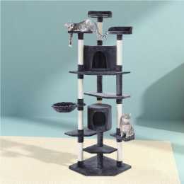 Cat Tree i.Pet Tower Scratching Post Scratcher Condo Trees House Bed Grey 203cm
