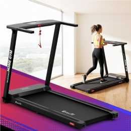 42cm Belt Everfit Electric Treadmil 2 in 1 Foldable Walking Pad with Handle Home Gym Black
