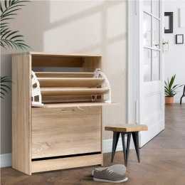 3 Tier Artiss Shoe Rack Storage Cabinet Wood Nina