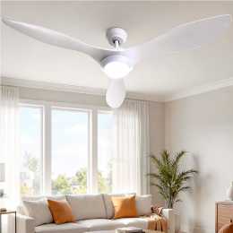 52 Inch Devanti Ceiling Fan DC Motor w/Light w/Remote - White
