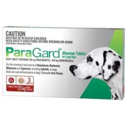 ParaGard Allwormer for Dogs 20kg Bodyweight - 3 Tablets - Pet Intestinal Worm Tabs