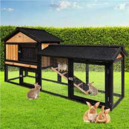 165cmx43cmx86cm i.Pet Chicken Coop Rabbit Hutch Extra Large Run House Cage Wooden Outdoor
