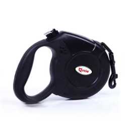 Qttie 8M Long Dog Lead Leash Strong Retractable Extendable Lockable Heavy Duty Black