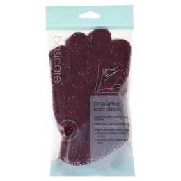 Basicare Exfoliating Body Gloves White with Pink Dots Smooth Radiant Skin