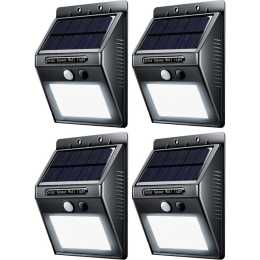 4x Sansai Wall Motion Sensor Solar Rechargeable LED Indoor/Outdoor/Garden Lights