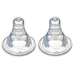 2PK Pigeon Peristaltic Slim Neck Soft Silicone Teat L 9m+ f/ Baby/Infant Bottle
