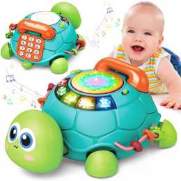 Baby Toys Early Learning Educational Toy with Light & Sound, Musical Turtle Crawling Baby Toys