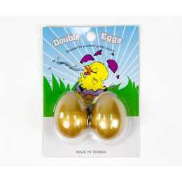Egg Shakers Double Eggs on Card (Pair) Gold