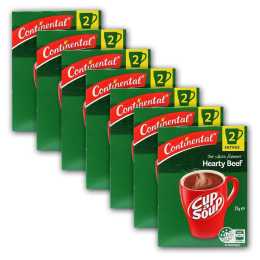 7x 2pc Continental 20g Cup-A-Soup Hearty Beef Soup Packet Instant Food Snack