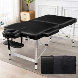2 Fold Alfordson Massage Table 75cm Foldable Portable Bed Desk Aluminium Lift Up