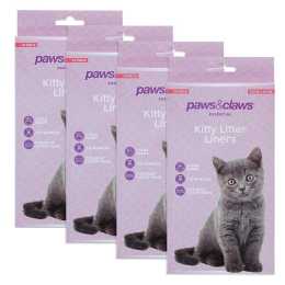 40PK Paws & Claws 72cm Scented Kitty Poo Cleaning Liners for Cat Litter Trays