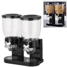 Catzon Dry Food Cereal Control Convenient Storage Dual Control Black