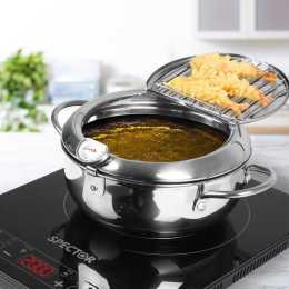 Toque 24cm Japanese Deep Frying Pot w/ Thermometer
