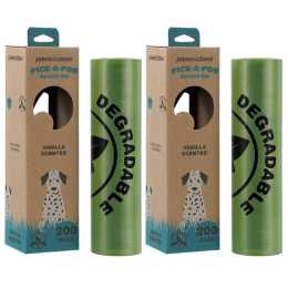 400pc Paws & Claws Pick-A-Poo Degradable Dog Waste/Poop Bags Dispenser Vanilla