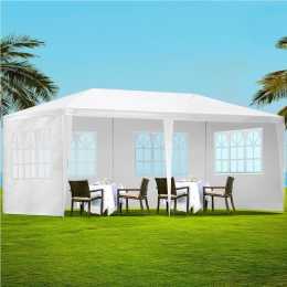 3x6m Gazebo 4 Panels InstaHut Marquee Wedding Party Tent Outdoor Camping Side Wall Canopy White
