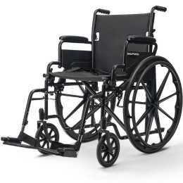EQUIPMED Portable Wheelchair Folding Lightweight Wheel Chair 24