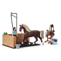 Schleich Kids/Children Play Set Toy Horse Club Washing Area w/ Emily & Luna 5y+