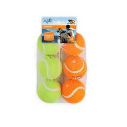 6 Pack Squeaking Tennis Ball - 6.5cm Squeaky Dog Puppy Play Fetch Outdoor Toy