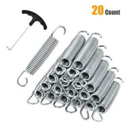 Costway 14cmx20 Trampoline Springs Galvanized Steel Replacement Repair Spring Rustproof Elasticity Springs w/Hook