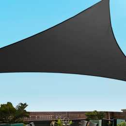InstaHut Shade Sail 5x5x5m Triangle 280GSM 98% Black Shade Cloth