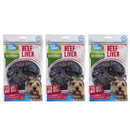 3x Pets Own Healthy Tasty Beef Liver Natural Dog/Pet Chews//Snacks/Rewards 135g