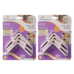 8x Dreambaby Drawer/Cabinet Baby/Childrens Safety Angle Latches/Lock White 10cm