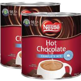 2 Pack Nestle Instant Hot Chocolate Complete Mix 2kg Can