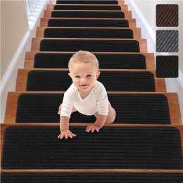 Stair Treads Carpet Non-Slip Indoor Stair Runners for Wooden Steps, Stair Rugs for Kids and Dogs, Set of 15, 8