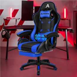ALFORDSON Gaming Chair 2-Point Massage Lumbar Cushion Xavier Black & Blue