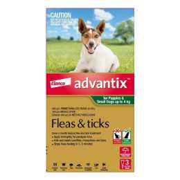 Advantix For Small Dogs & Pups Up To 4Kg (Green) 3 Pack