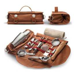 Portable Travel Bag Bar Canvas Bag BartenderCocktail Shaker Wine Storage Bag