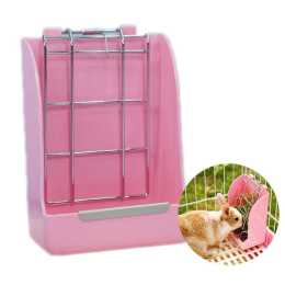 Nevenka Rabbit Hay Feeder Plastic Food Bowl Feeder-Pink