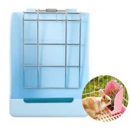 Nevenka Rabbit Hay Feeder Plastic Food Bowl Feeder-Blue