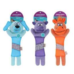 3x Paws & Claws Neon Animal Pet/Dog Canvas/Mesh Toy w/ Crinkle Belly Assorted