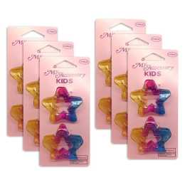 12pc My Accessory Kids/Girls Melrose Hair Styling Clip Ombre Star 5cm Children