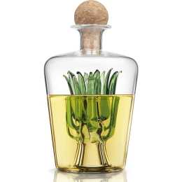 Final Touch 850ml Agave Tequila Decanter Bottle Container w/ Cork Stopper Clear