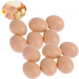 12x Plastic Fake Chicken Eggs Poultry Layer Coop Hatching Simulation Dummy Egg