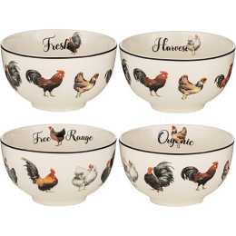 4pc Ashdene Heartland Printed 13.5cm Food Cereal Bowl Set Round New Bone China