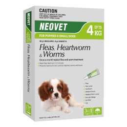 Neovet - Generic Advocate for Puppies and Small Dogs Up To 4 Kg (GREEN) 3 Pack