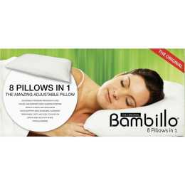 Bambillo 8-in-1 Pillow Queen Rectangle Home Bedding Soft Sleeping Cushion White