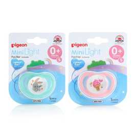 2x Pigeon Minilight Silicone Pacifier/Dummy Small Baby/Newborn 0m+ Assorted