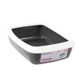 2x Cat Litter Trays Pan Toilet Box Container Kitten Pet Large Rim Cleaning Bin