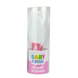 Baby & Me Brush and Comb Set for Babies Soft Pink Bristles Grooming Kit