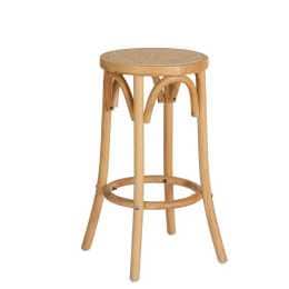1X Artiss Bar Stool Rattan Seat Wooden