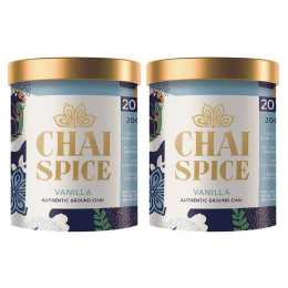 2 x Chai Spice Chai Vanilla Spiced Smooth Pure Tea Hot Drink Blend Ground Tub