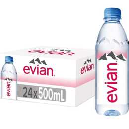Evian Natural Mineral Water 500ml Bottles Box 24 Bulk