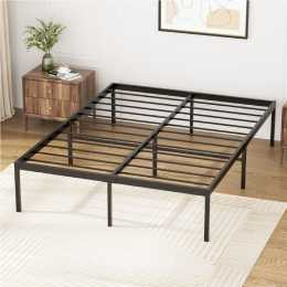 Advwin Single Metal Bed Frame Bed Base 41cm Height Mattress Base Support Black