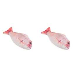 2x Rosewood 100% Natural Catnip Plush Interactive Snapper Teaser Pet Toy Red
