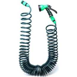 15m Coil Garden Hose Set Recoil 7 Spray Garden Hose With Spray Gun