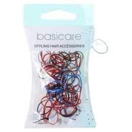 Basicare Elastic Hair Bands Mix Colour Mini Pack 100 Durable Snag Free